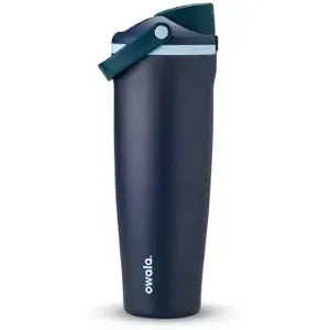 Owala FreeSip Edelstahlbecher, Sea Captain Navy, 30 oz Reisebecher mit Sway Grip