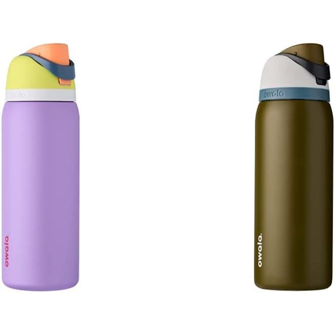 Owala FreeSip Isolierte Edelstahl-Trinkflaschen mit Strohhalm für Sport und Reisen, BPA-frei, 710 ml