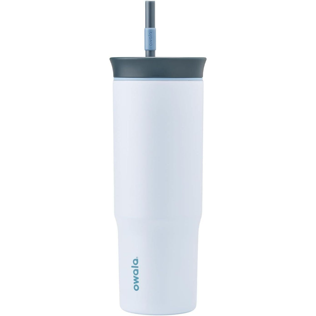 Owala FreeSip Tumbler Isolierte Edelstahl-Trinkflasche mit integriertem Strohhalm und seitlichem Griff, für Reisen, Arbeit, Schule und Sport, 40oz, BPA-frei, auslaufsicher, Angel Food Cake