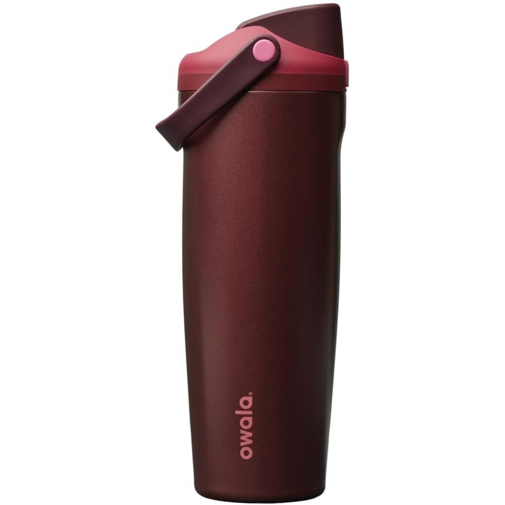 Owala FreeSip Sway Isolierte Edelstahl-Trinkflasche mit Zwei-Wege-Ausguss, integriertem Strohhalm und Eimergriff, für Reisen, Schule und Sport, 1,2 l, BPA-frei, auslaufsicher, Foggy Tide