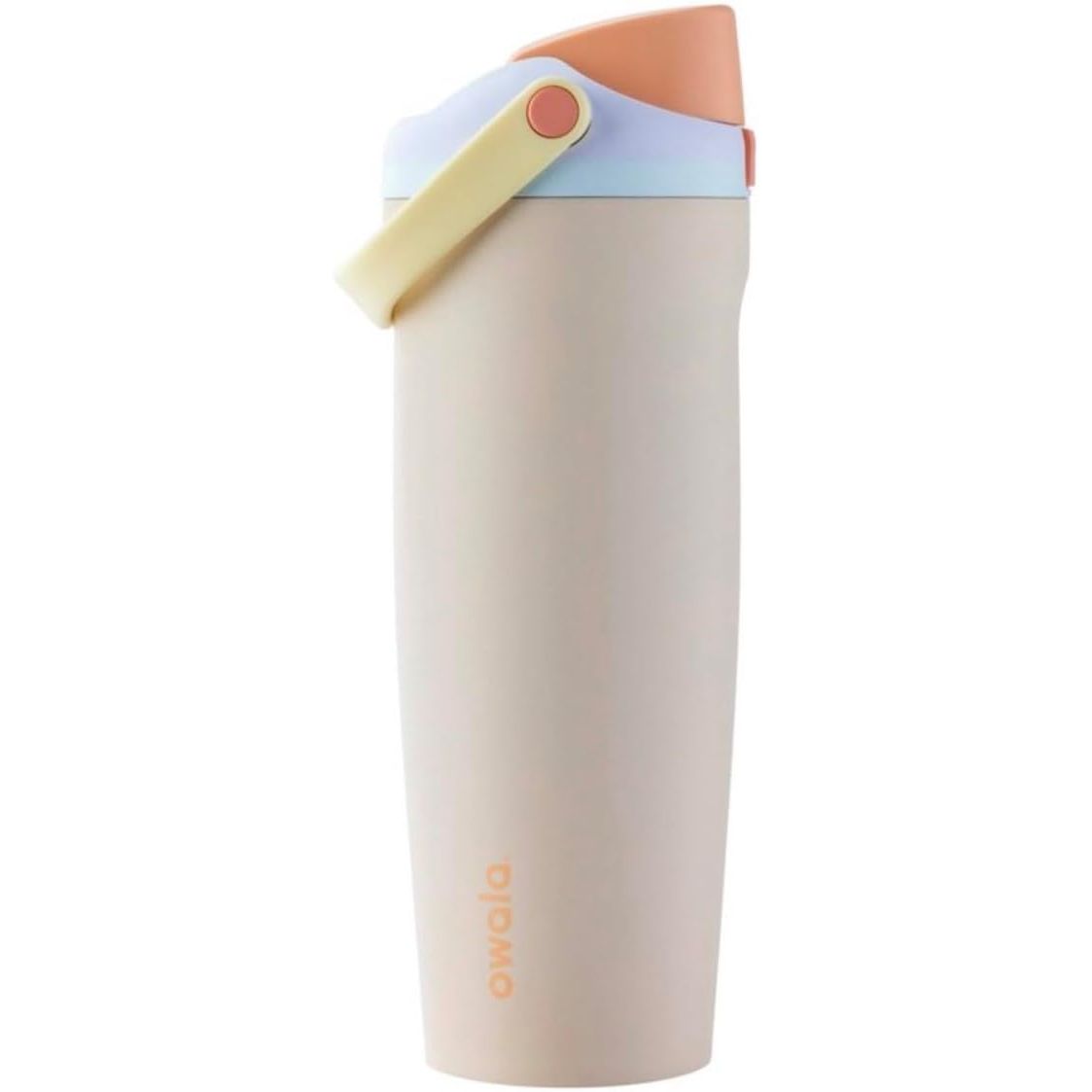 Owala FreeSip Sway Isolierte Edelstahl-Trinkflasche mit Zwei-Wege-Ausguss, integriertem Strohhalm und Eimergriff, für Reisen, Schule und Sport, 1,2 l, BPA-frei, auslaufsicher, Foggy Tide