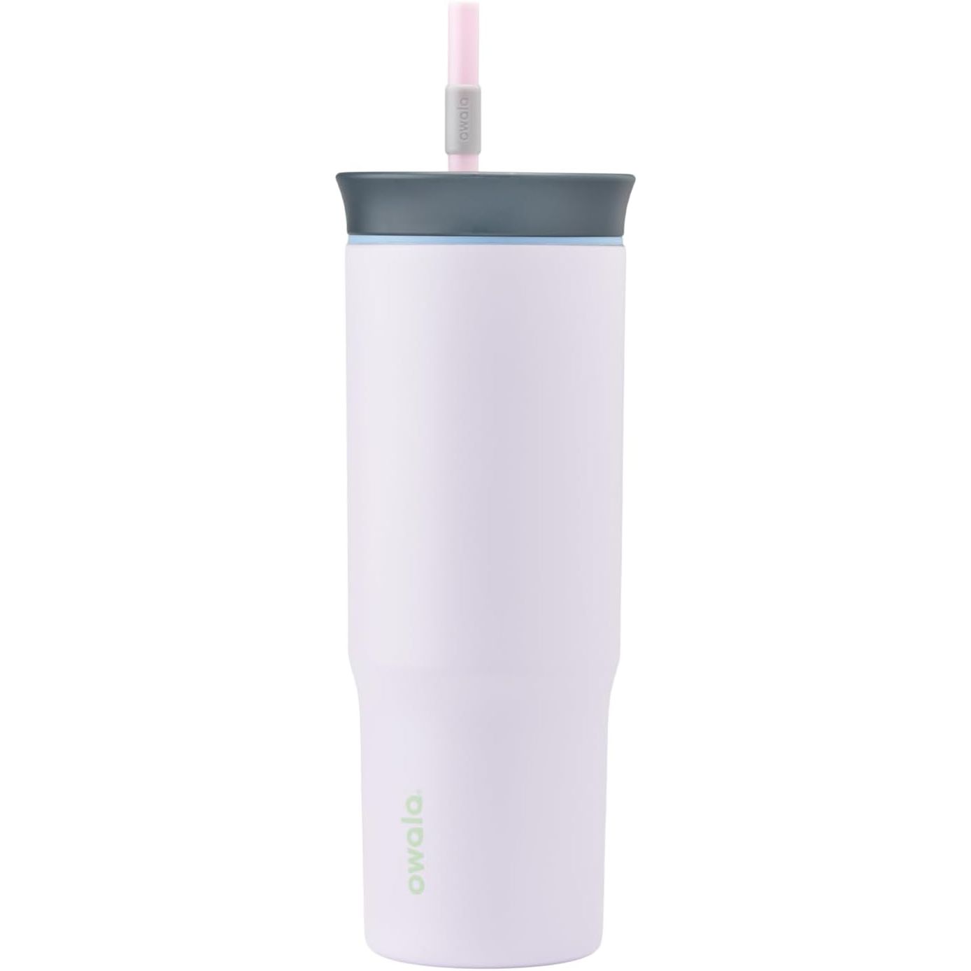 Owala FreeSip Tumbler Isolierte Edelstahl-Trinkflasche mit integriertem Strohhalm und seitlichem Griff, für Reisen, Arbeit, Schule und Sport, 40oz, BPA-frei, auslaufsicher, Angel Food Cake