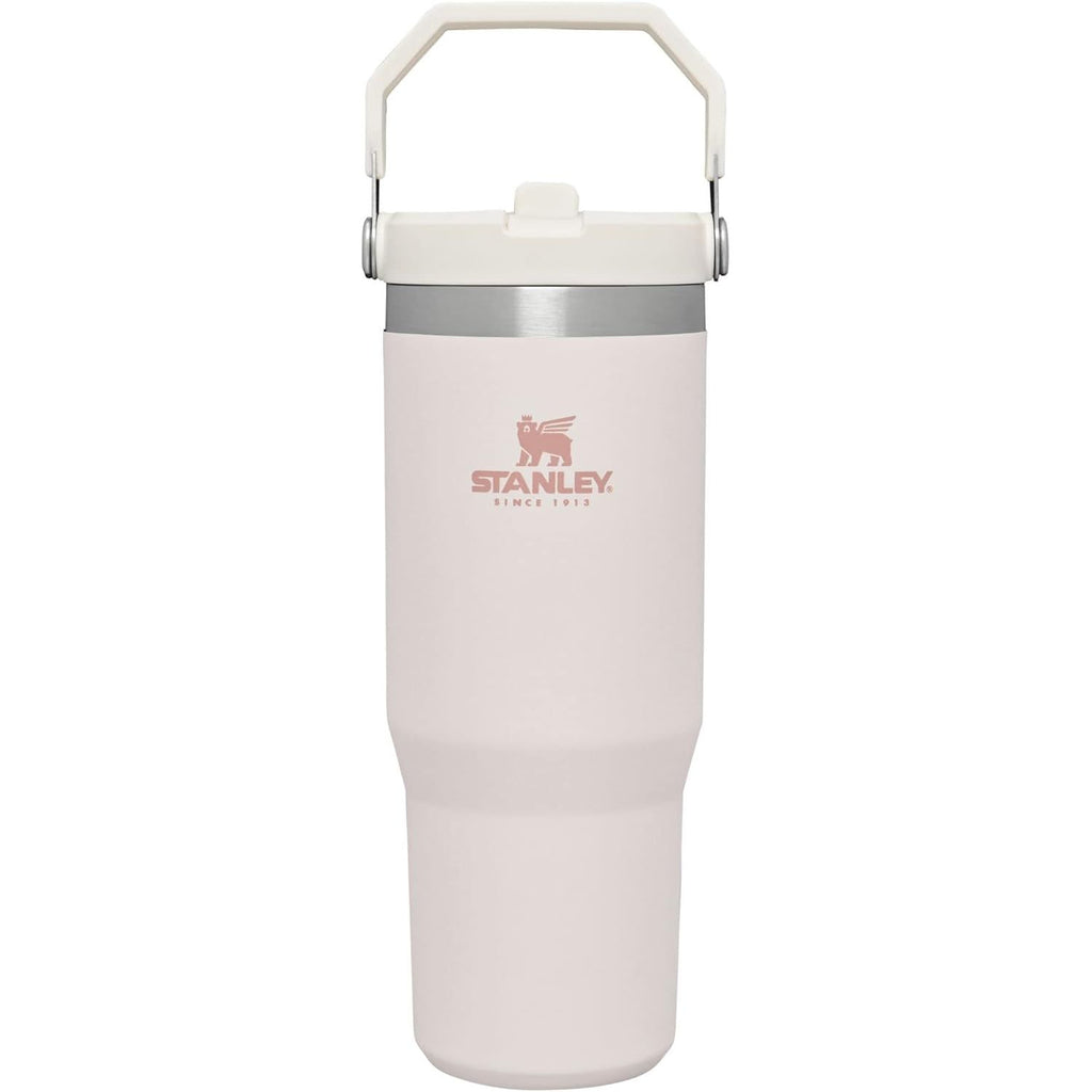STANLEY IceFlow 2.0 Flip Straw Tumbler mit Griff 887 ml | Drehverschluss und Klappstrohhalm | Auslaufsichere Wasserflasche | Isolierter Edelstahl | BPA-frei | Rose Quarz 2.0