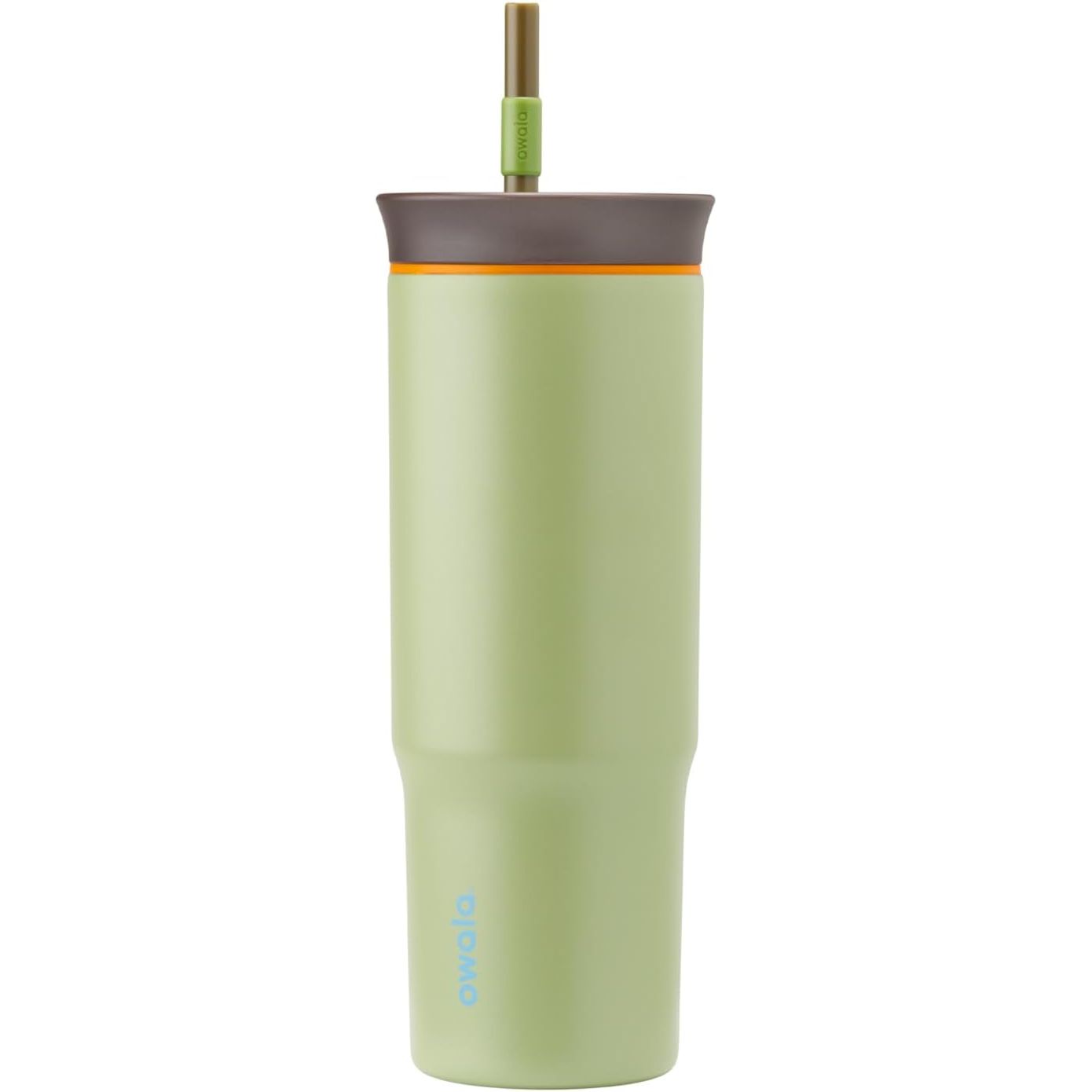 Owala FreeSip Tumbler Isolierte Edelstahl-Trinkflasche mit integriertem Strohhalm und seitlichem Griff, für Reisen, Arbeit, Schule und Sport, 40oz, BPA-frei, auslaufsicher, Angel Food Cake