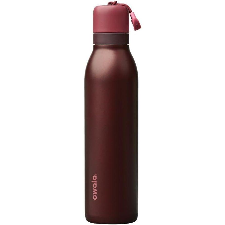 Owala FreeSip Twist Isolierte Edelstahl-Trinkflasche mit Strohhalm für Sport und Reisen, BPA-frei, 710 ml, Blau/Grau (Foggy Tide)