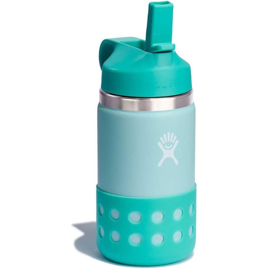 Hydro Flask Kinder-Trinkflasche für die Schule - Edelstahl und isoliert mit Strohhalmverschluss - 355 ml in Seaspray Blue