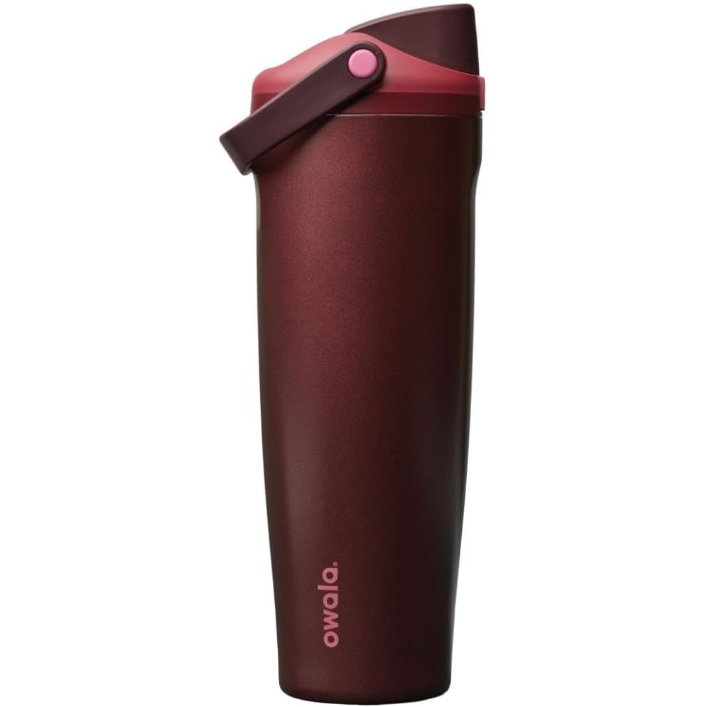 Owala FreeSip Sway Isolierte Edelstahl-Trinkflasche mit Zwei-Wege-Ausguss, integriertem Strohhalm und Eimergriff, für Reisen, Schule und Sport, 1,2 l, BPA-frei, auslaufsicher, Foggy Tide