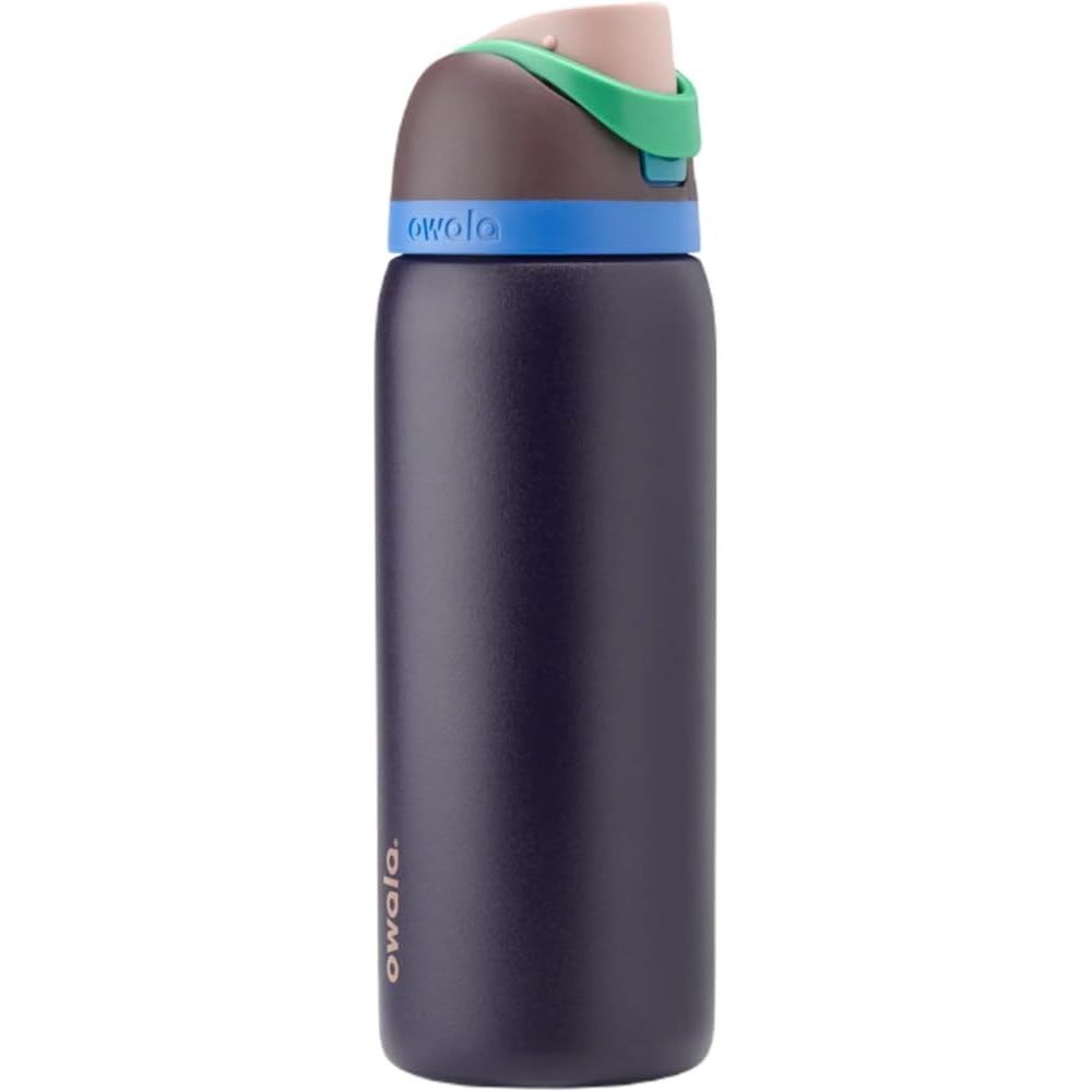Owala FreeSip Isolierte Edelstahl-Wasserflasche mit Strohhalm, BPA-freie Sportwasserflasche, ideal für Reisen, 950 ml, Peachy Keen