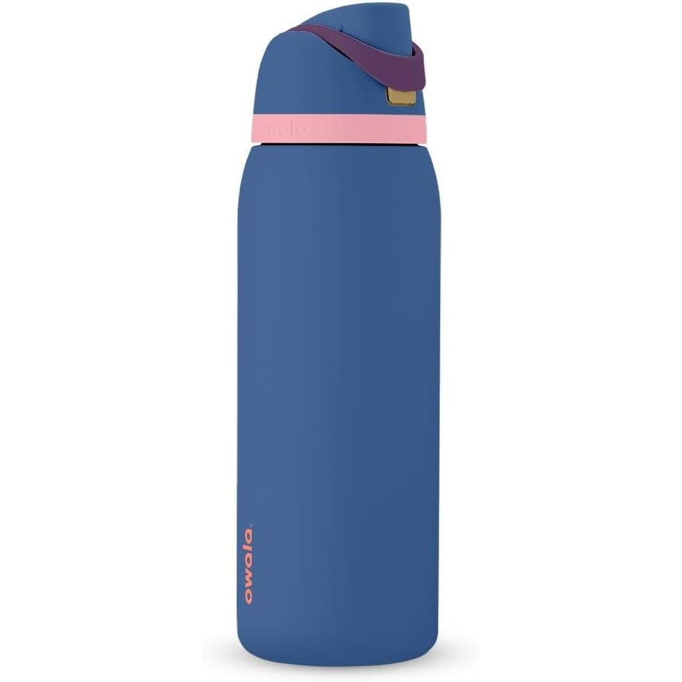 Owala FreeSip Isolierte Edelstahl-Wasserflasche mit Strohhalm für Sport und Reise, BPA-frei, 950 ml, Foggy Tide