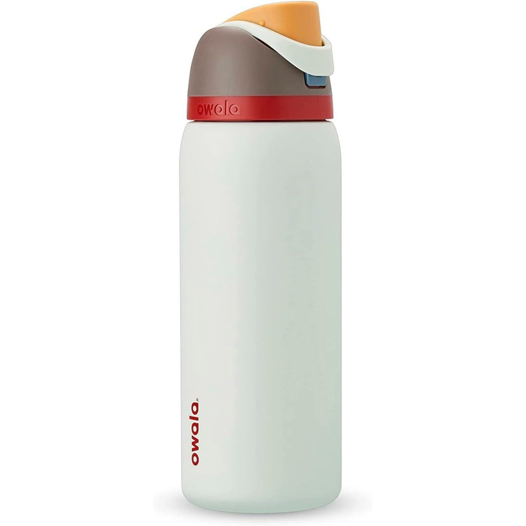 Owala FreeSip Isolierte Edelstahl-Wasserflasche mit Strohhalm, BPA-freie Sportwasserflasche, ideal für Reisen, 950 ml, Peachy Keen