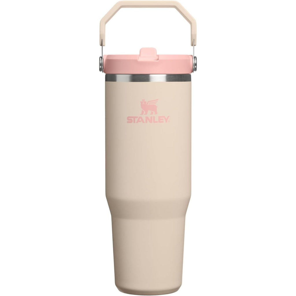 STANLEY IceFlow 2.0 Flip Straw Tumbler mit Griff 887 ml | Drehverschluss und Klappstrohhalm | Auslaufsichere Wasserflasche | Isolierter Edelstahl | BPA-frei | Rose Quarz 2.0