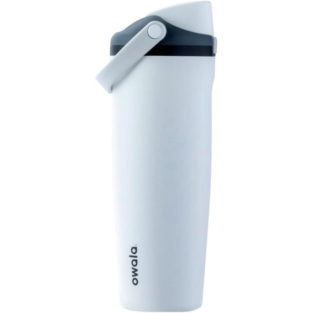 Owala FreeSip Sway Isolierte Edelstahl-Trinkflasche mit Zwei-Wege-Ausguss, integriertem Strohhalm und Eimergriff, für Reisen, Schule und Sport, 1,2 l, BPA-frei, auslaufsicher, Foggy Tide