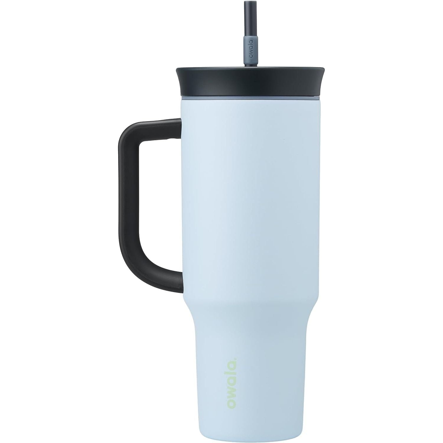 Owala FreeSip Tumbler Isolierte Edelstahl-Trinkflasche mit integriertem Strohhalm und seitlichem Griff, für Reisen, Arbeit, Schule und Sport, 40oz, BPA-frei, auslaufsicher, Angel Food Cake