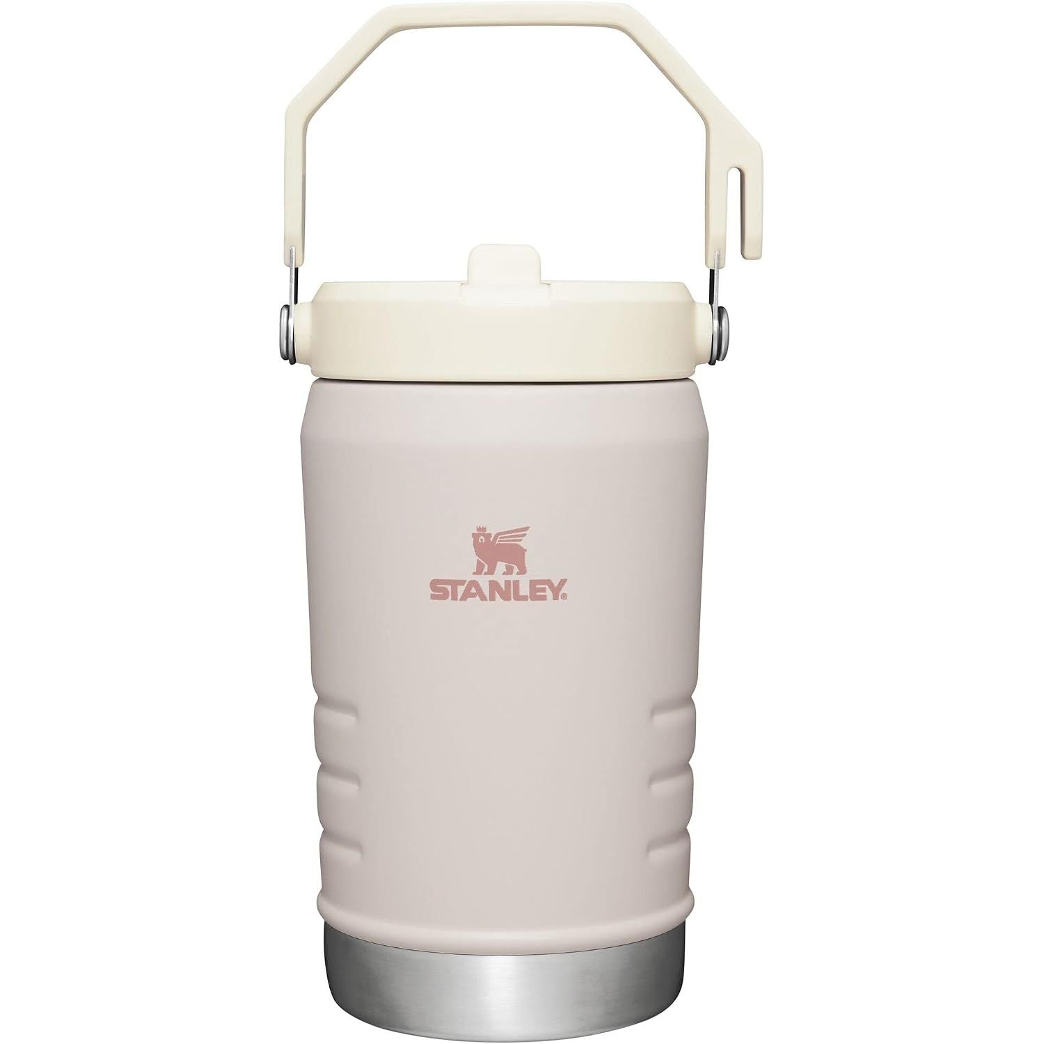 Stanley IceFlow Flip Straw Kanne mit Griff 1,2 Liter | Drehverschluss und hochklappbarer Strohhalm | Auslaufsicher für Reisen und Sport | Isolierter Edelstahl | BPA-frei | Rosenquarz