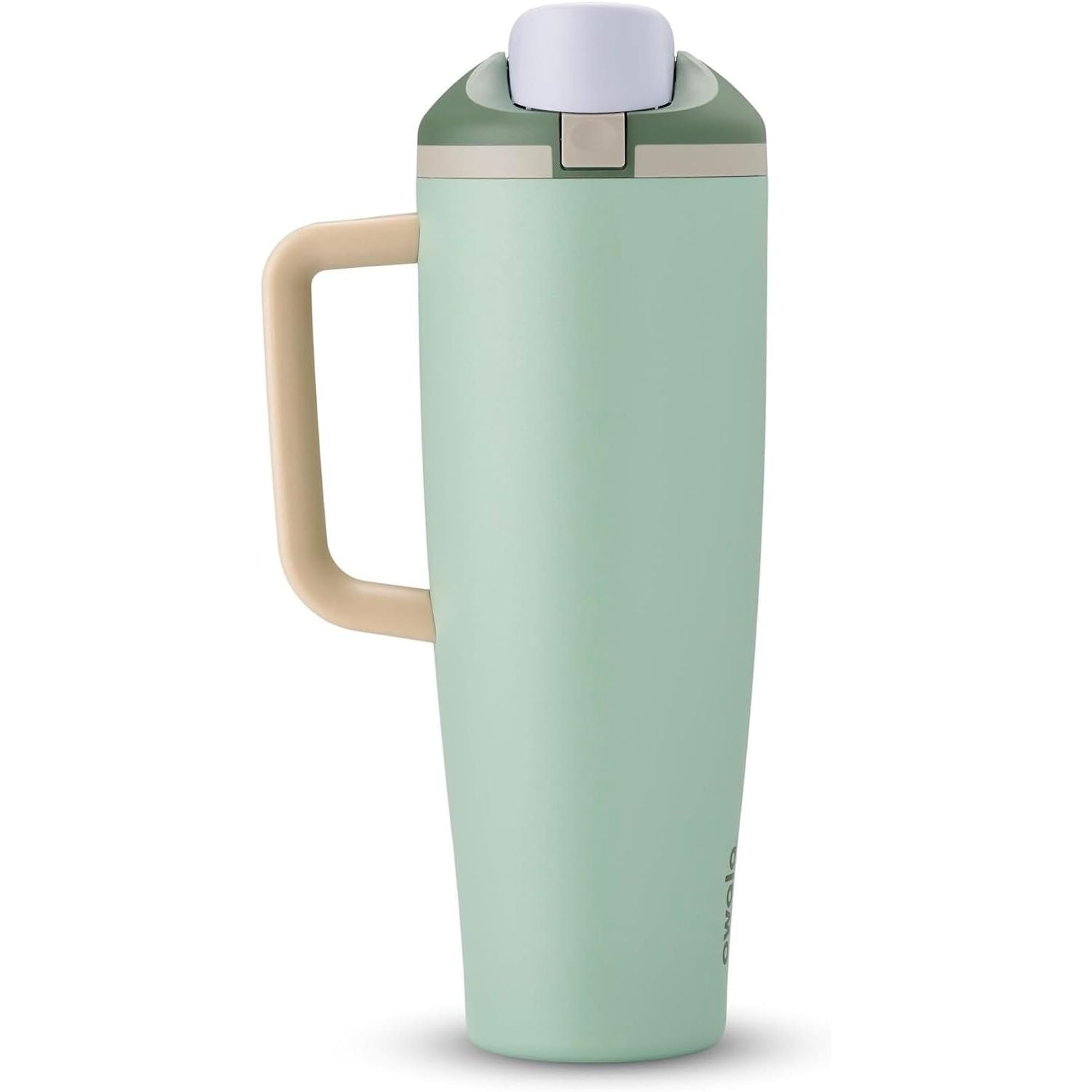 Owala FreeSip Tumbler Isolierte Edelstahl-Trinkflasche mit integriertem Strohhalm und seitlichem Griff, für Reisen, Arbeit, Schule und Sport, 40oz, BPA-frei, auslaufsicher, Angel Food Cake