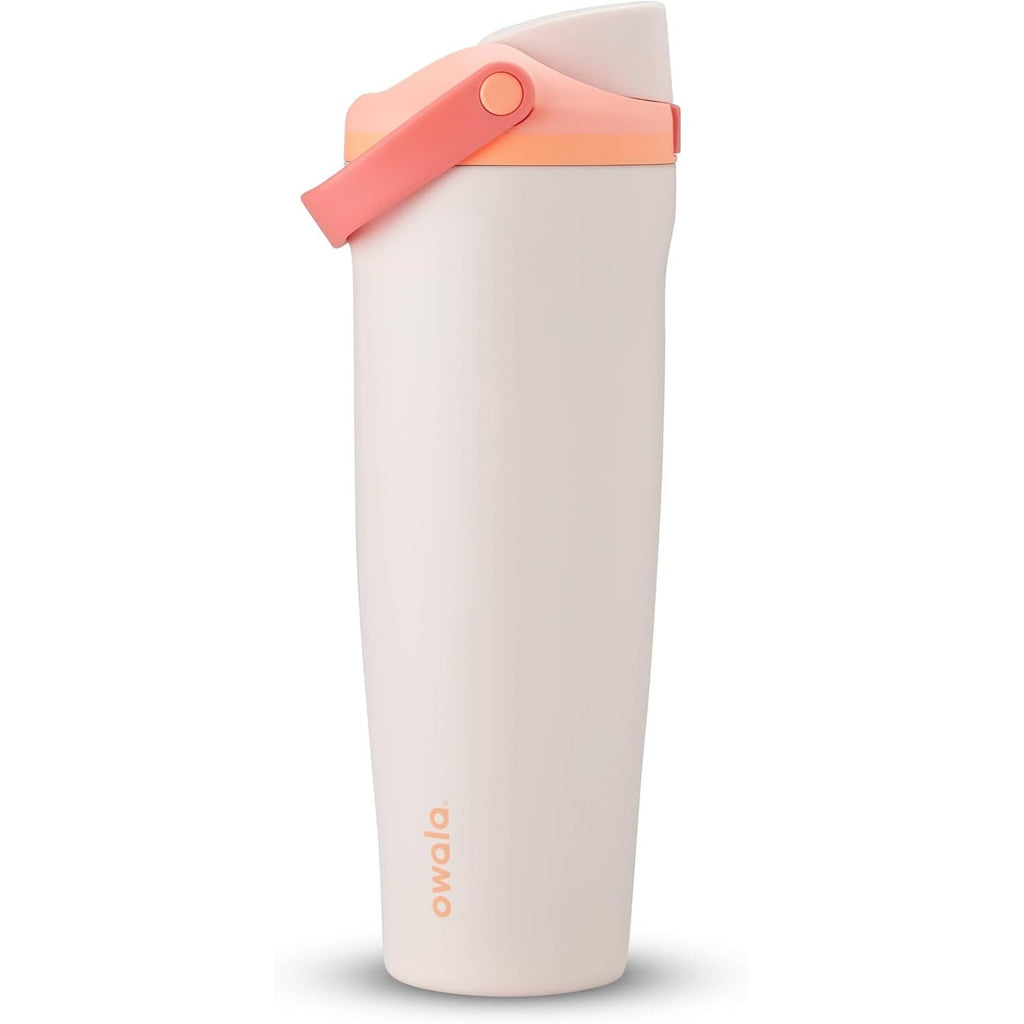 Owala FreeSip Sway Isolierte Edelstahl-Trinkflasche mit Zwei-Wege-Ausguss, integriertem Strohhalm und Eimergriff, für Reisen, Schule und Sport, 1,2 l, BPA-frei, auslaufsicher, Foggy Tide