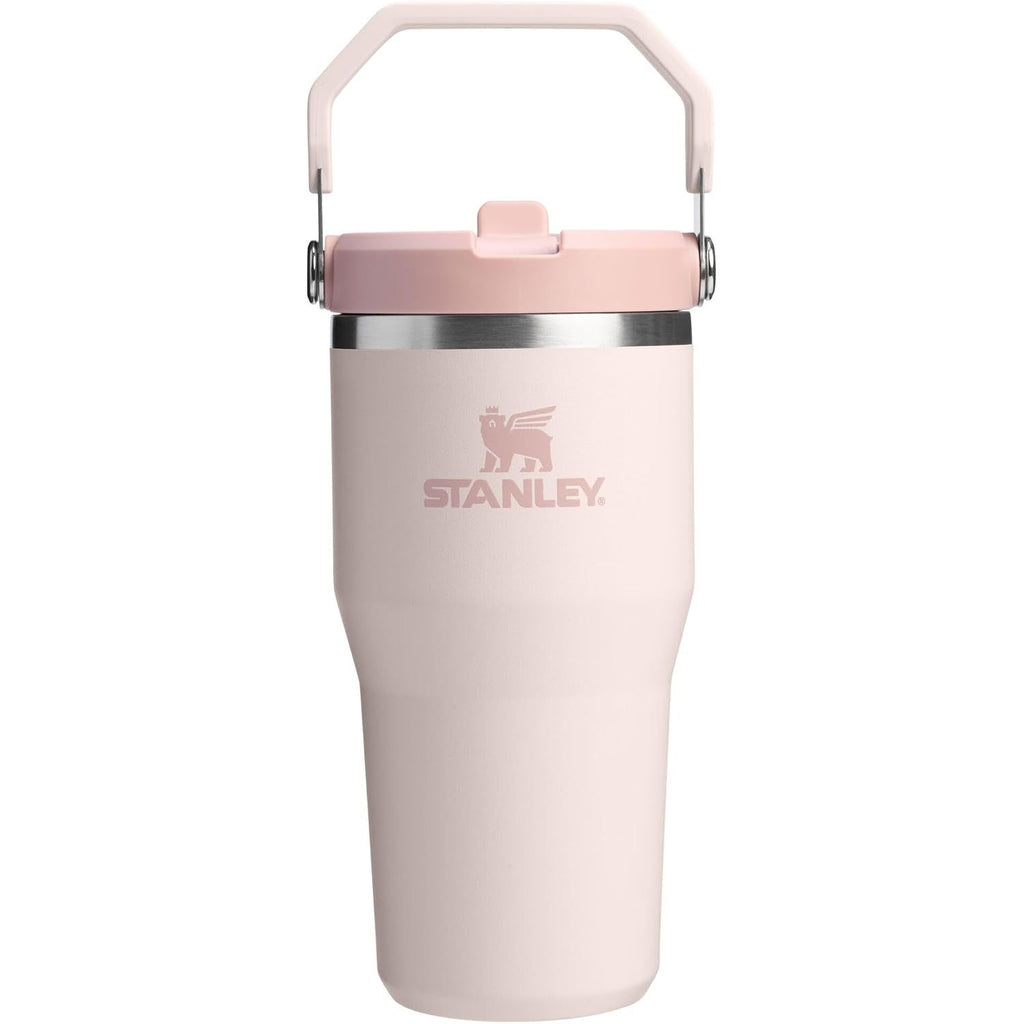 STANLEY IceFlow 2.0 Flip Straw Tumbler mit Griff 887 ml | Drehverschluss und Klappstrohhalm | Auslaufsichere Wasserflasche | Isolierter Edelstahl | BPA-frei | Rose Quarz 2.0