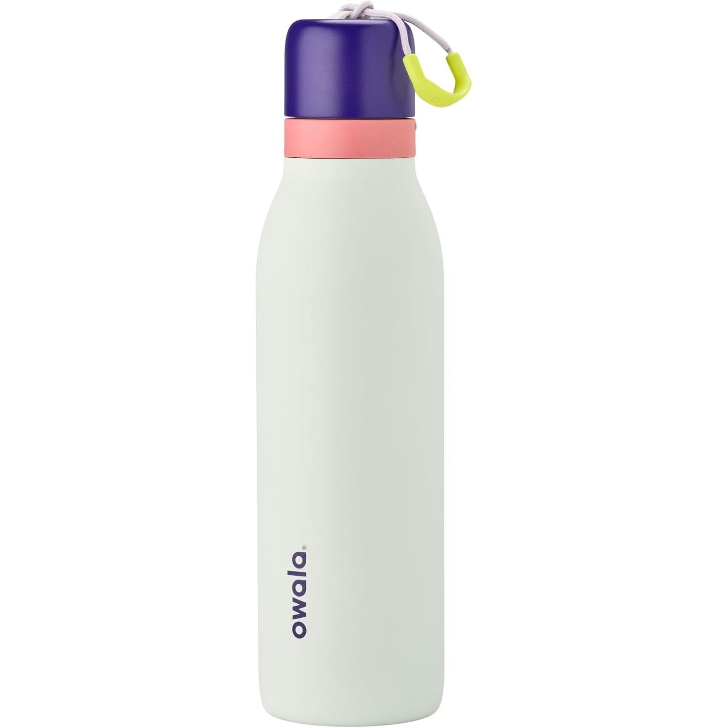 Owala FreeSip Twist Isolierte Edelstahl-Trinkflasche mit Strohhalm für Sport und Reisen, BPA-frei, 710 ml, Blau/Grau (Foggy Tide)