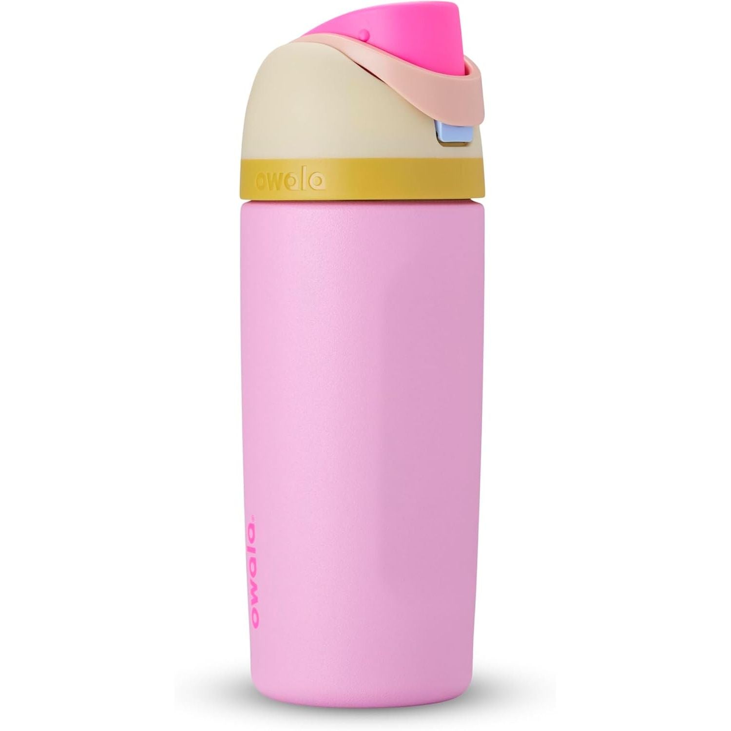 Owala FreeSip Isolierte Edelstahl-Wasserflasche mit Strohhalm, BPA-freie Sportwasserflasche, ideal für Reisen, 950 ml, Peachy Keen