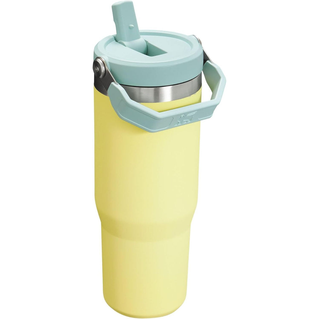 Stanley IceFlow Flip Straw Tumbler mit Griff 887 ml | Schraubverschluss und hochklappbarer Trinkhalm | Auslaufsichere Wasserflasche | Isolierter Edelstahl | BPA-frei | Pomelo
