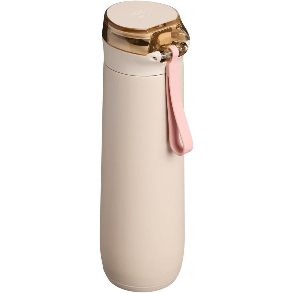 STANLEY Flowstate™ Spring Bottle | Auslaufsichere Trinkflasche mit Tragegriff & aufklappbarem Verschluss | Isolierter Edelstahl | Passt in die meisten Getränkehalter | BPA-frei | 590 ml | Champagner