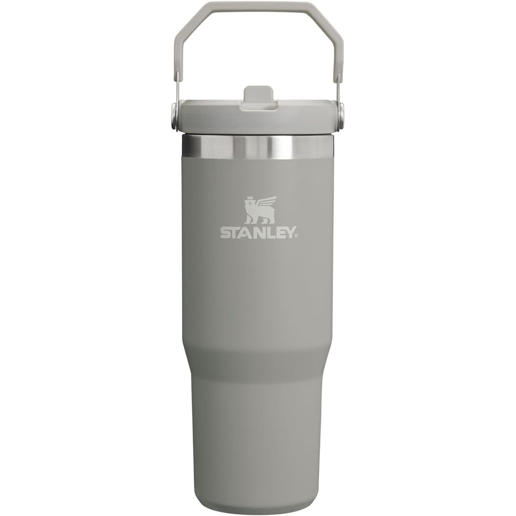 STANLEY IceFlow Edelstahlbecher – Vakuumisolierte Wasserflasche für Zuhause, Büro oder Auto, wiederverwendbarer Becher mit auslaufsicherem Strohhalm, hält 12 Stunden kalt oder 2 Tage eisgekühlt, Ash, 0,89 l