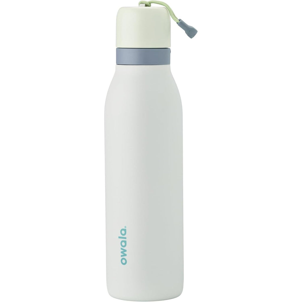 Owala FreeSip Twist Isolierte Edelstahl-Trinkflasche mit Strohhalm für Sport und Reisen, BPA-frei, 710 ml, Blau/Grau (Foggy Tide)