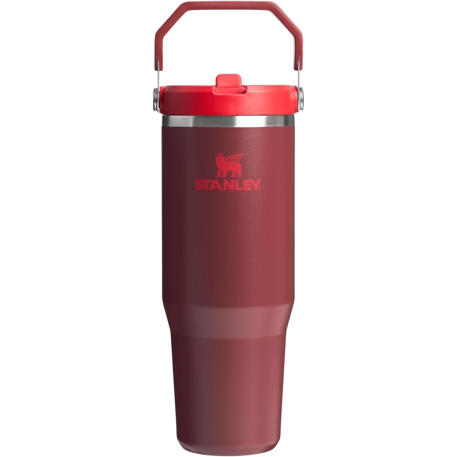STANLEY IceFlow 2.0 Flip Straw Tumbler mit Griff 887 ml | Drehverschluss und Klappstrohhalm | Auslaufsichere Wasserflasche | Isolierter Edelstahl | BPA-frei | Rose Quarz 2.0