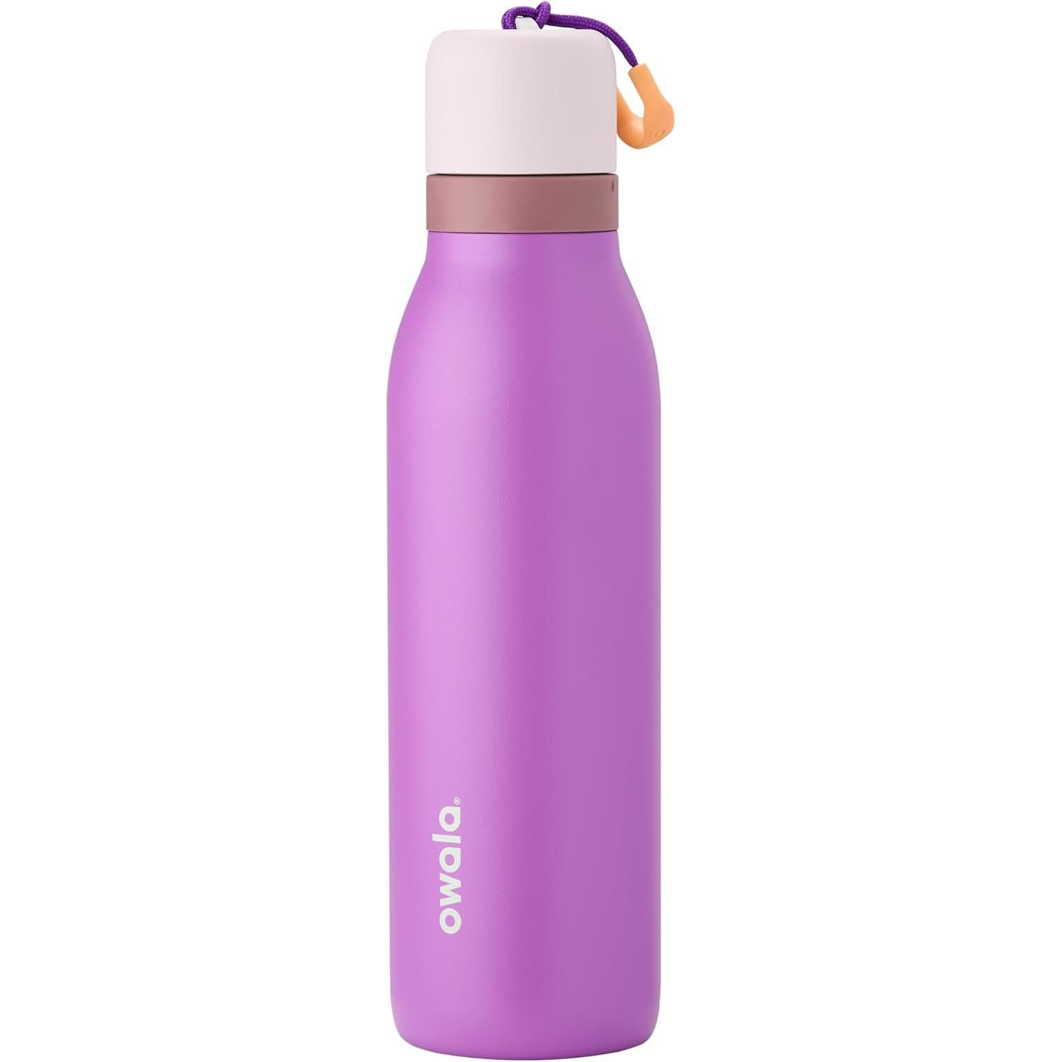 Owala FreeSip Twist Isolierte Edelstahl-Trinkflasche mit Strohhalm für Sport und Reisen, BPA-frei, 710 ml, Blau/Grau (Foggy Tide)