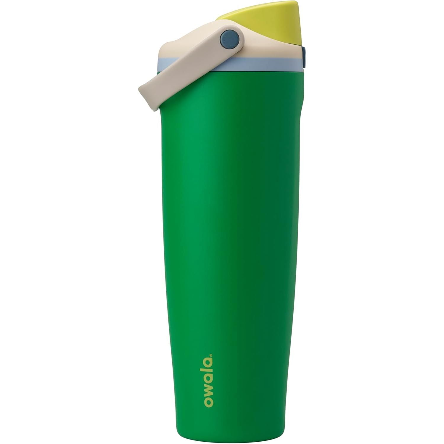 Owala FreeSip Sway Isolierte Edelstahl-Trinkflasche mit Zwei-Wege-Ausguss, integriertem Strohhalm und Eimergriff, für Reisen, Schule und Sport, 1,2 l, BPA-frei, auslaufsicher, Foggy Tide
