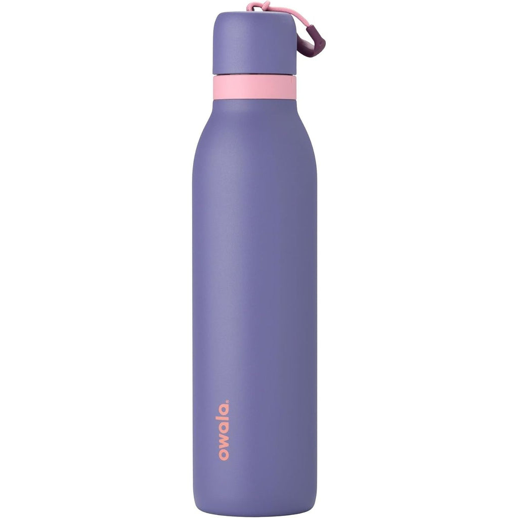 Owala FreeSip Twist Isolierte Edelstahl-Trinkflasche mit Strohhalm für Sport und Reisen, BPA-frei, 710 ml, Blau/Grau (Foggy Tide)