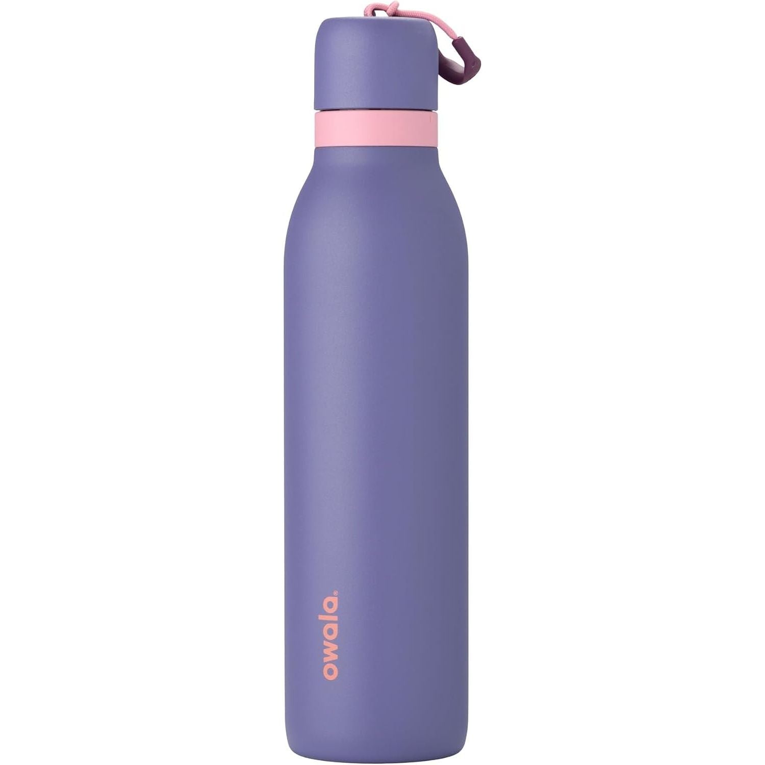 Owala FreeSip Twist Isolierte Edelstahl-Trinkflasche mit Strohhalm für Sport und Reisen, BPA-frei, 710 ml, Blau/Grau (Foggy Tide)