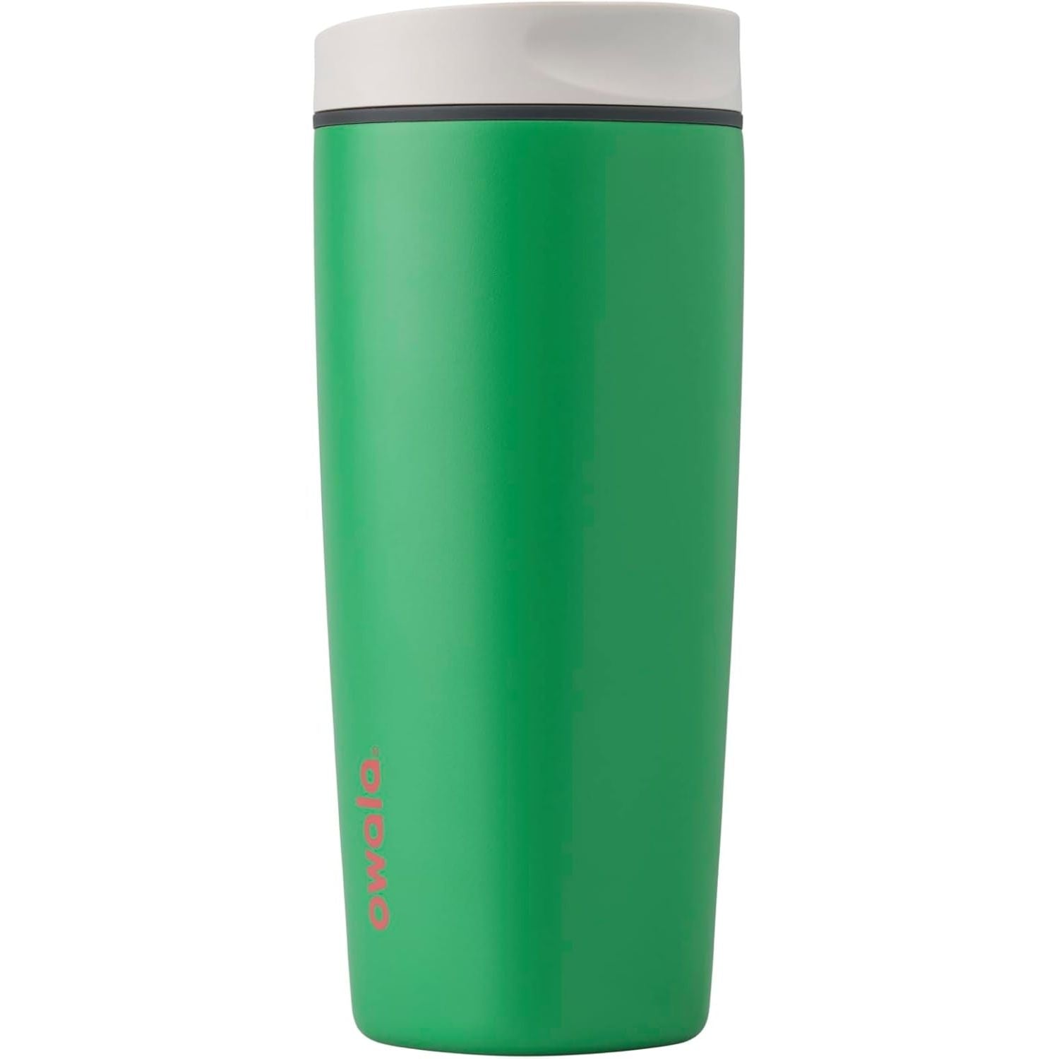 Owala SmoothSip Slider Isolierter Edelstahl-Kaffeebecher, wiederverwendbarer Eiskaffeebecher, Heißkaffee-Reisebecher, BPA-frei 590 ml, Lila/Pink (Crochet Queen)