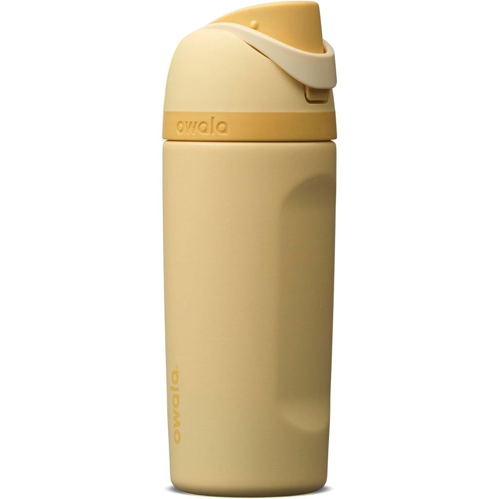 Owala FreeSip Isolierte Edelstahl-Trinkflasche mit Strohhalm für Sport, Reisen und Schule, BPA-frei, 710 ml, Butter Half
