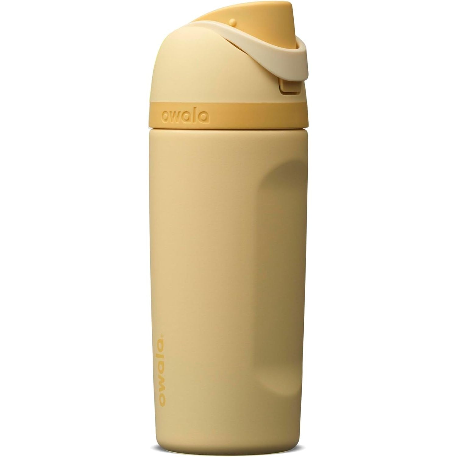 Owala FreeSip Isolierte Edelstahl-Trinkflasche mit Strohhalm für Sport, Reisen und Schule, BPA-frei, 710 ml, Butter Half