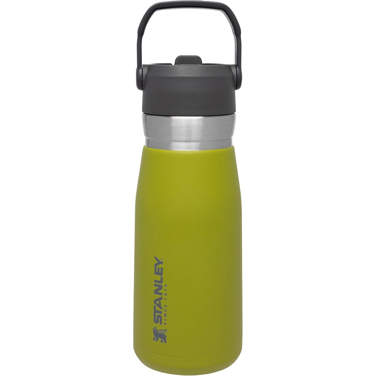 Stanley IceFlow Flip Straw Trinkflasche 17 oz | Integrierter Strohhalm für Reisen und Sport | Leicht und auslaufsicher | Isolierter Edelstahl | BPA-frei | Holzkohle
