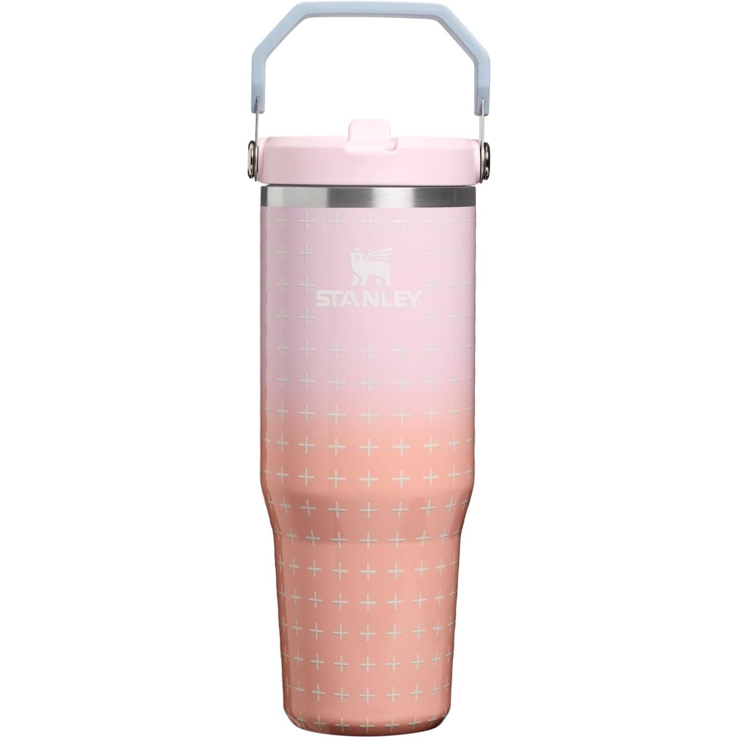 STANLEY IceFlow 2.0 Flip Straw Tumbler mit Griff 887 ml | Drehverschluss und Klappstrohhalm | Auslaufsichere Wasserflasche | Isolierter Edelstahl | BPA-frei | Rose Quarz 2.0