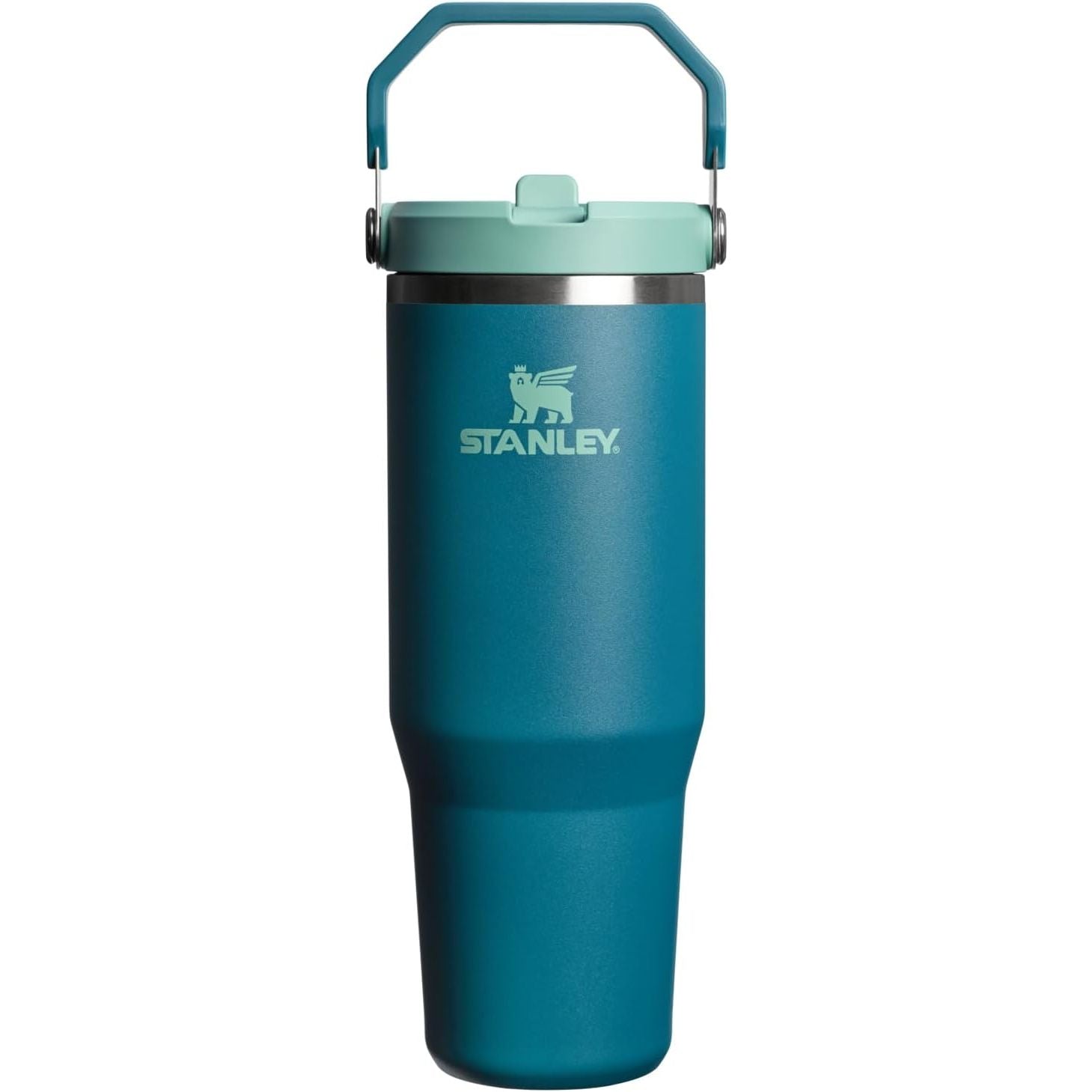 STANLEY IceFlow 2.0 Flip Straw Tumbler mit Griff 887 ml | Drehverschluss und Klappstrohhalm | Auslaufsichere Wasserflasche | Isolierter Edelstahl | BPA-frei | Rose Quarz 2.0