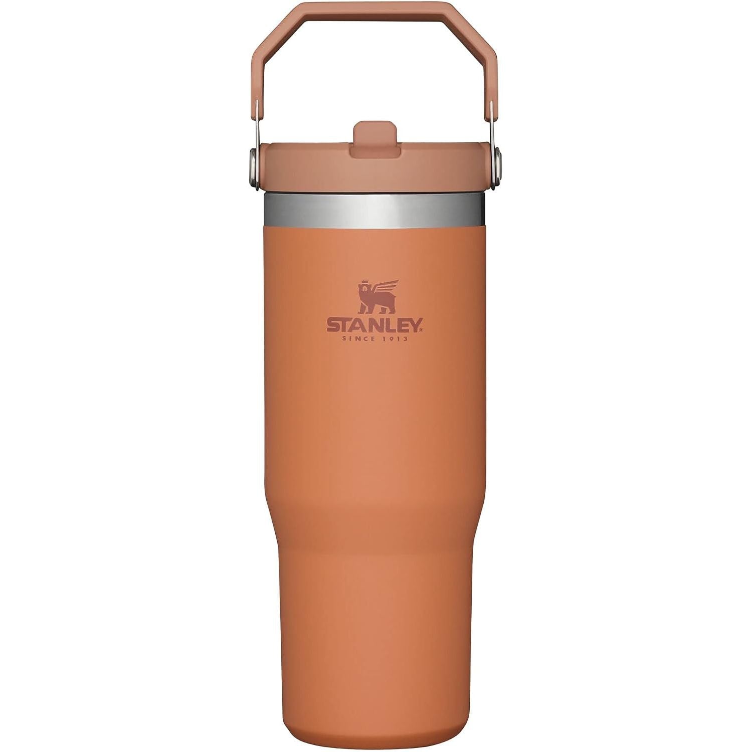 STANLEY IceFlow 2.0 Flip Straw Tumbler mit Griff 887 ml | Drehverschluss und Klappstrohhalm | Auslaufsichere Wasserflasche | Isolierter Edelstahl | BPA-frei | Rose Quarz 2.0