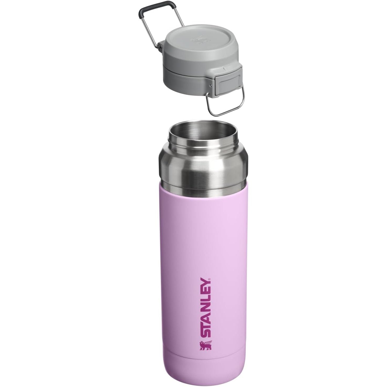 STANLEY Quick Flip GO Wasserflasche 1L | Druckknopfverschluss | Auslaufsicher und kompakt für Reisen und Sport | Isolierter Edelstahl | BPA-frei | Soft Orchid