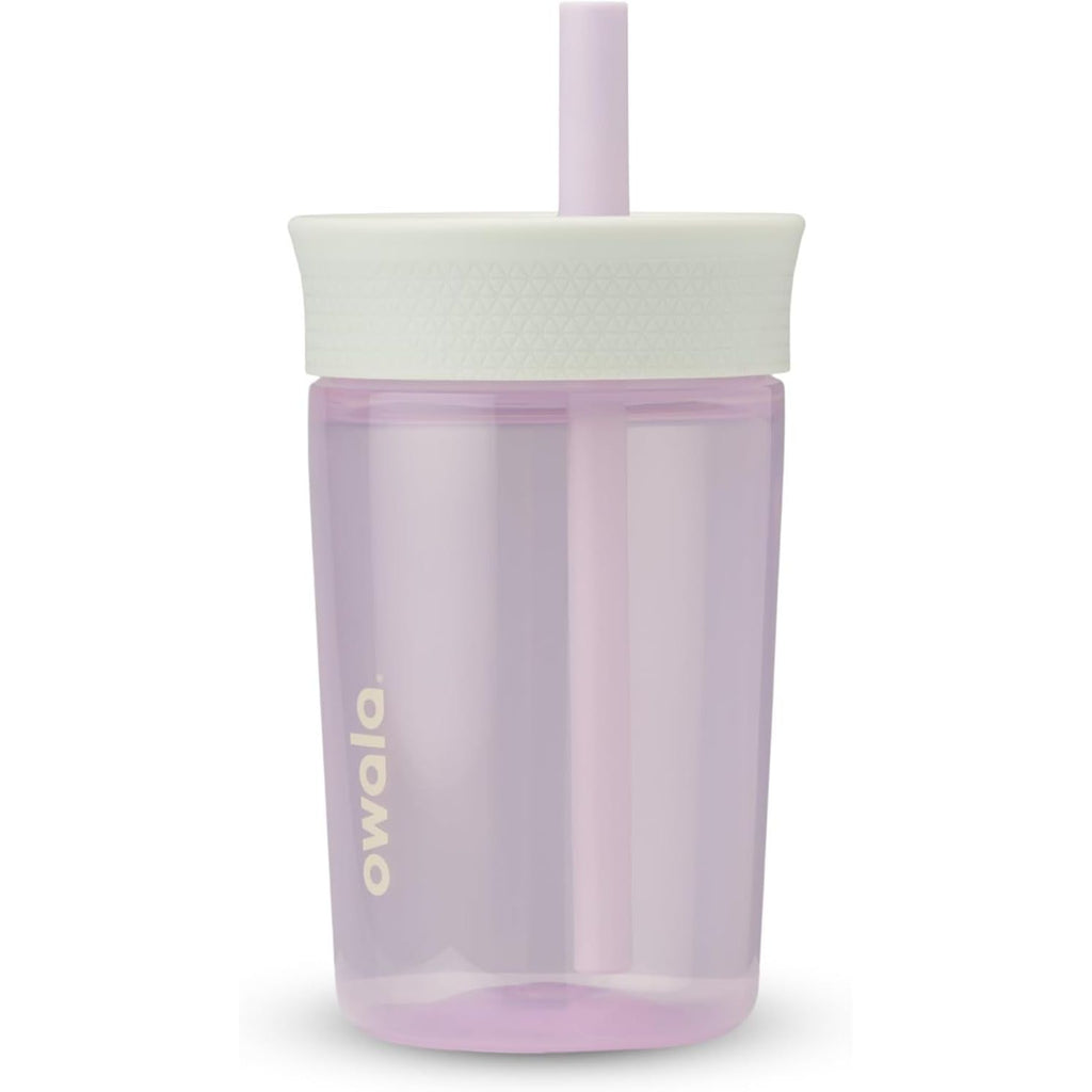 Owala Kids BPA-freier Kunststoffbecher mit auslaufsicherem, flexiblem Strohhalm, leicht zu reinigen, Kinder-Trinkflasche, ideal für Reisen, spülmaschinenfest, 444 ml, Marineblau und Blau (Home Base)
