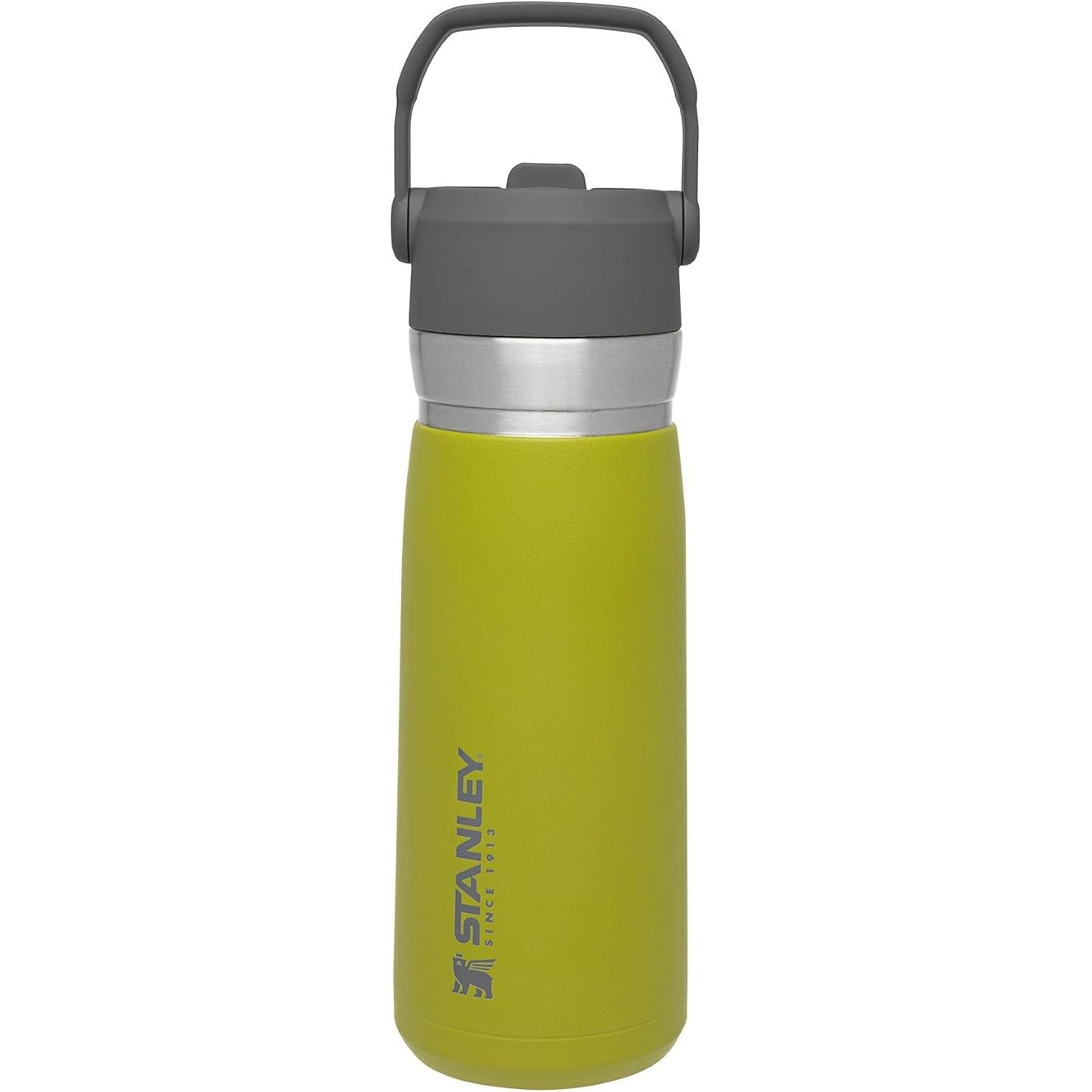 Stanley IceFlow Flip Straw Trinkflasche 17 oz | Integrierter Strohhalm für Reisen und Sport | Leicht und auslaufsicher | Isolierter Edelstahl | BPA-frei | Holzkohle