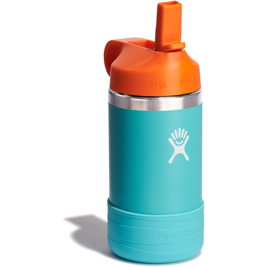Hydro Flask Kinder-Trinkflasche für die Schule - Edelstahl und isoliert mit Strohhalmverschluss - 355 ml in Seaspray Blue