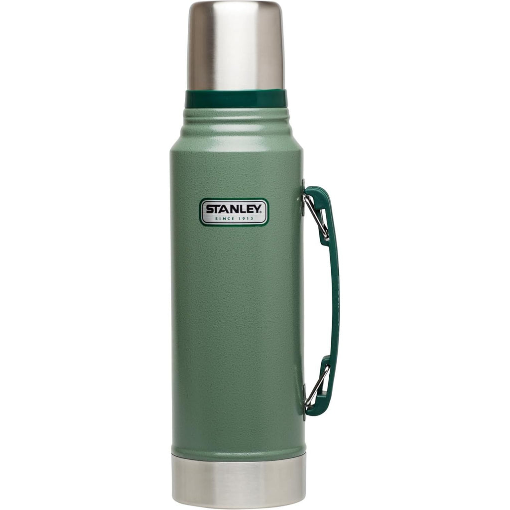 Stanley Heritage Classic Isolierflasche mit Griff 1,9 L | Weithals mit auslaufsicherem Becherdeckel | Hält Getränke heiß oder kalt für unterwegs | Isolierte Thermosflasche aus Edelstahl | Hammertone Grün