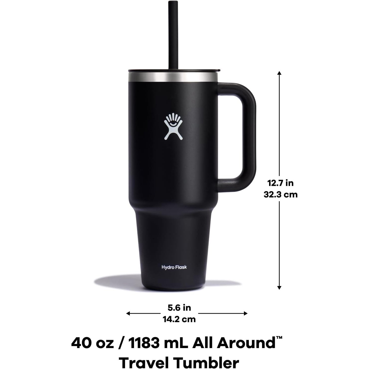 Hydro Flask Travel Tumbler mit Griff, Deckel und Trinkhalm – Isolierter Edelstahl, 40 Oz Trillium