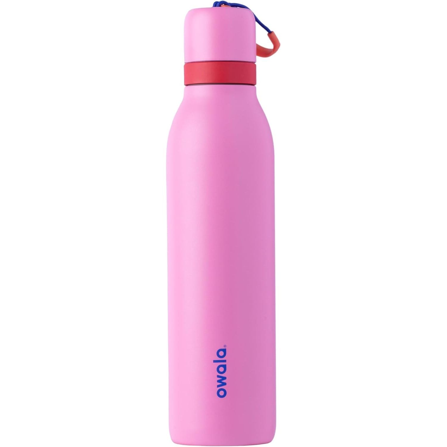Owala FreeSip Twist Isolierte Edelstahl-Trinkflasche mit Strohhalm für Sport und Reisen, BPA-frei, 710 ml, Blau/Grau (Foggy Tide)