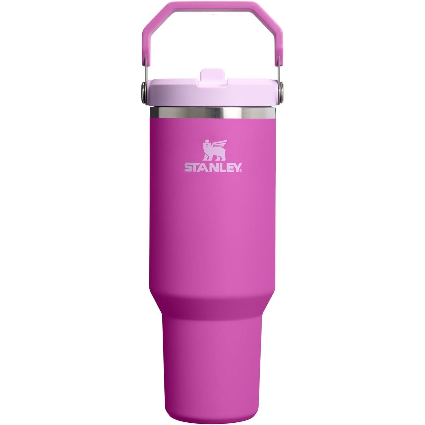 STANLEY IceFlow 2.0 Flip Straw Tumbler mit Griff 887 ml | Drehverschluss und Klappstrohhalm | Auslaufsichere Wasserflasche | Isolierter Edelstahl | BPA-frei | Rose Quarz 2.0