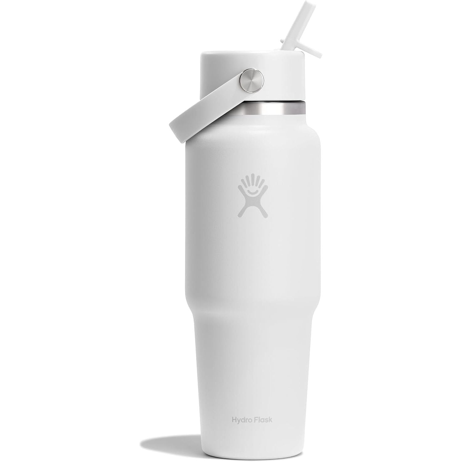 Hydro Flask Reise-Trinkflasche - Isolierter Edelstahl - Breiter Strohhalmdeckel, auslaufsicher, tropffrei in 32 Oz Tonal White