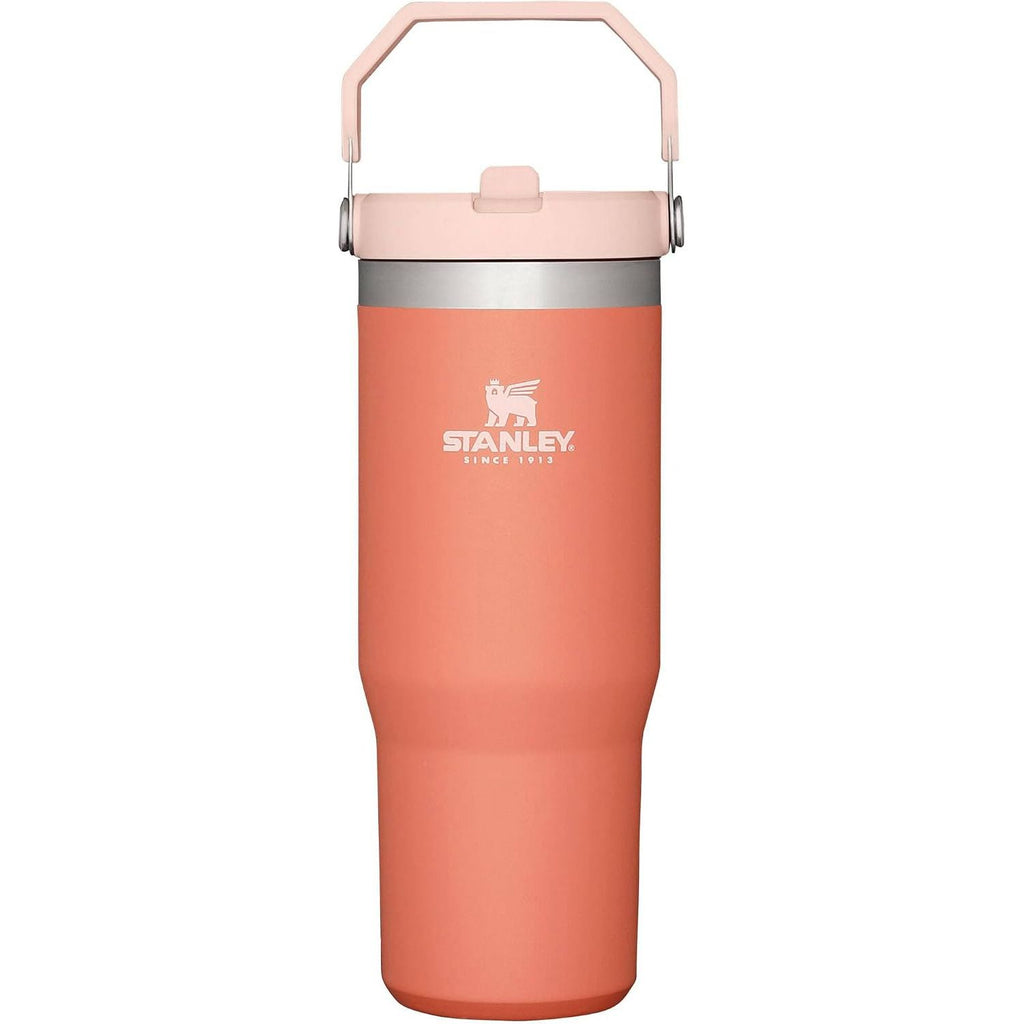STANLEY IceFlow 2.0 Flip Straw Tumbler mit Griff 887 ml | Drehverschluss und Klappstrohhalm | Auslaufsichere Wasserflasche | Isolierter Edelstahl | BPA-frei | Rose Quarz 2.0