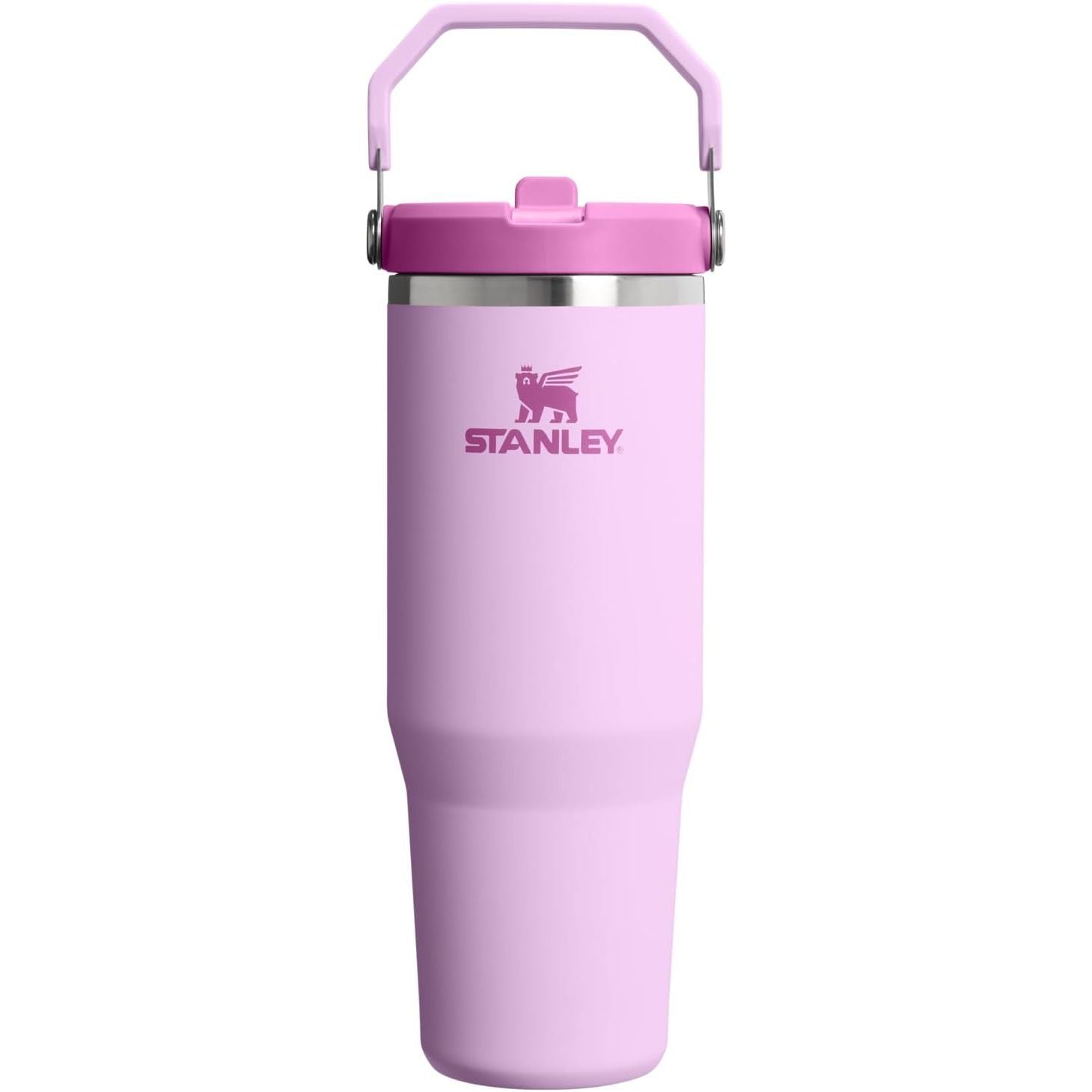 STANLEY IceFlow 2.0 Flip Straw Tumbler mit Griff 887 ml | Drehverschluss und Klappstrohhalm | Auslaufsichere Wasserflasche | Isolierter Edelstahl | BPA-frei | Rose Quarz 2.0